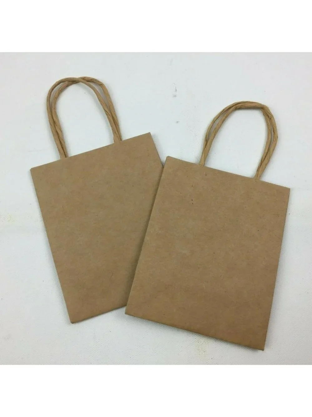Brown Paper Gift Bag Present Wrapping Shopping Handles Set Of 2 4.5